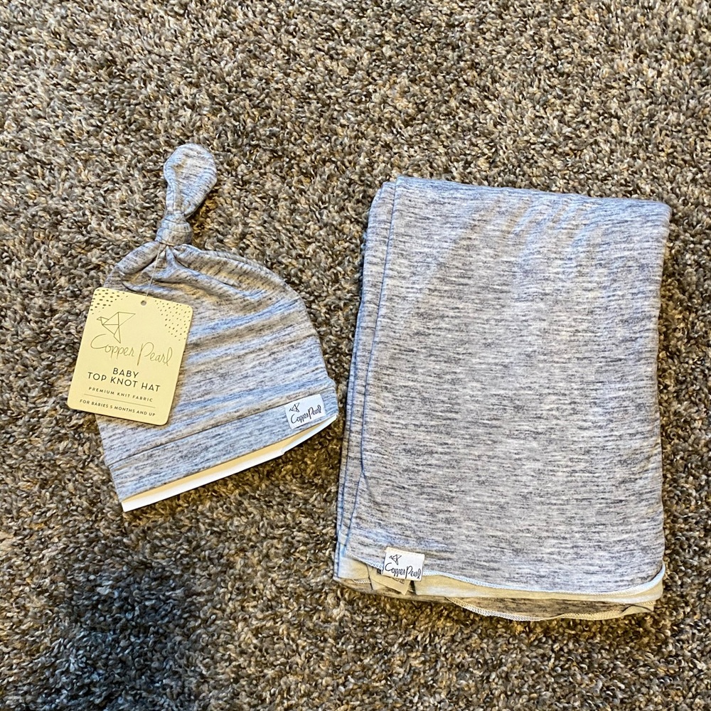 Copper Pearl Swaddle and Hat